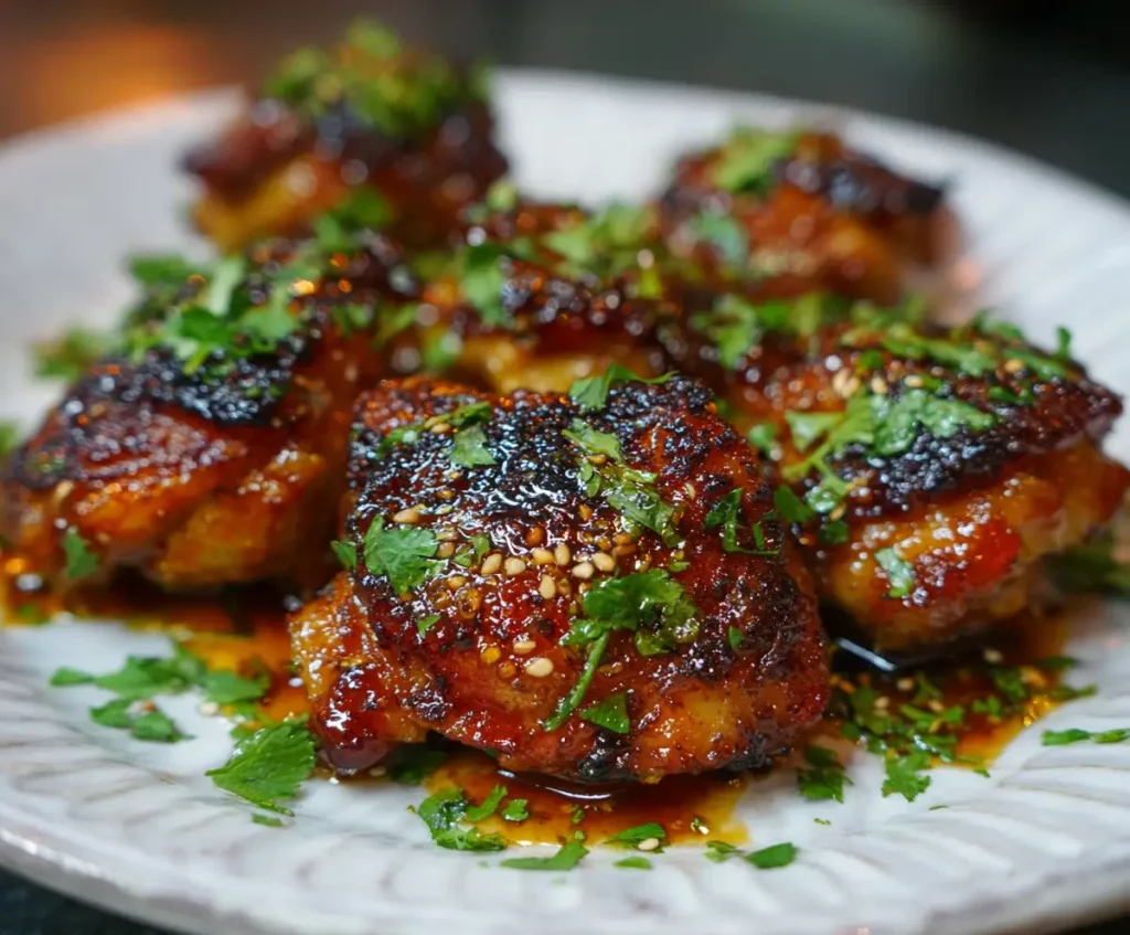 Sticky Honey Garlic Chicken Thighs