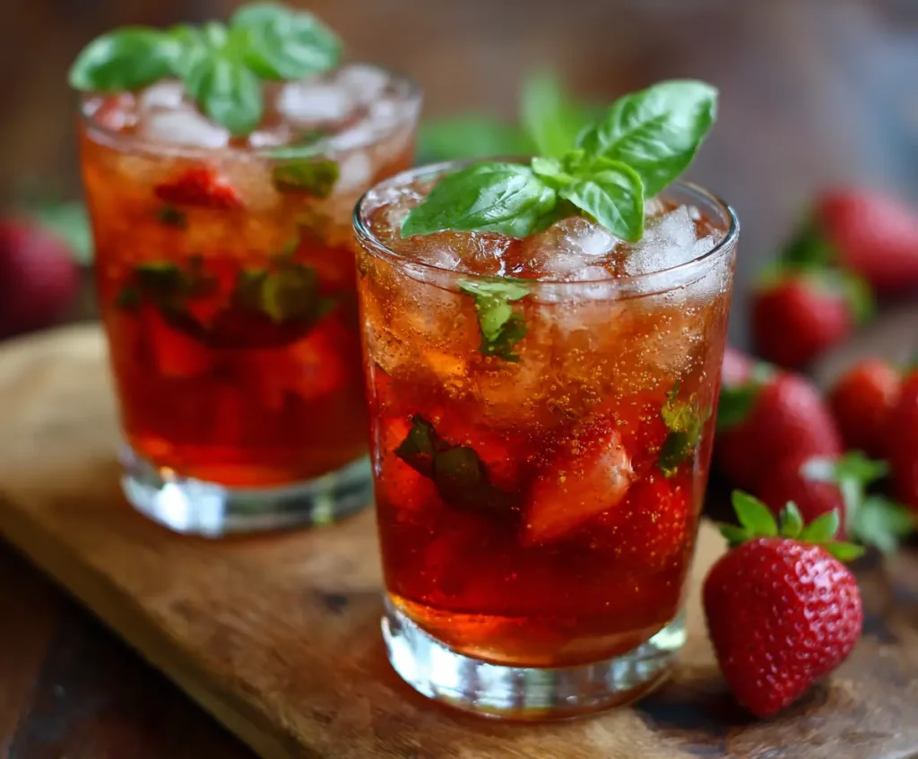  Strawberry Basil Iced Tea