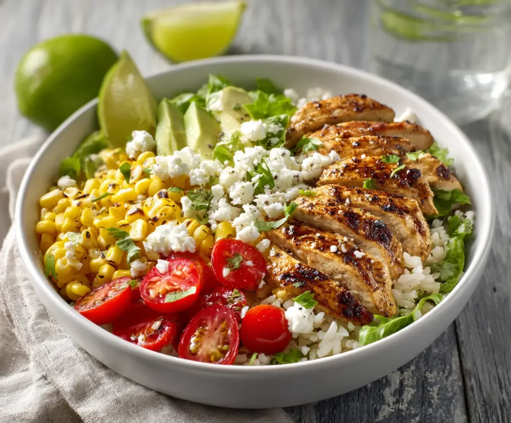 Street Corn Chicken Rice Bowl