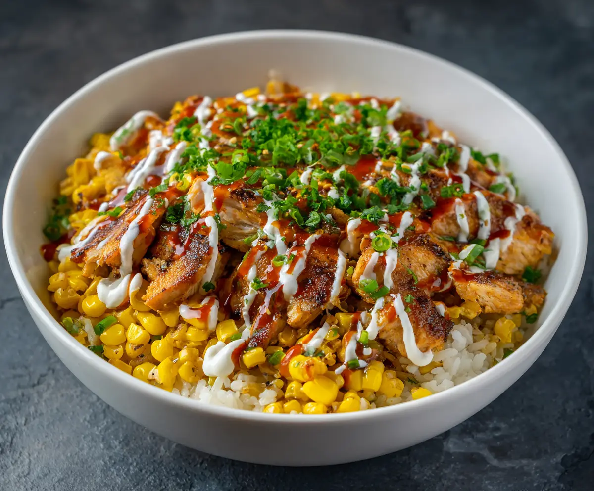 Street Corn Chicken Rice Bowl
