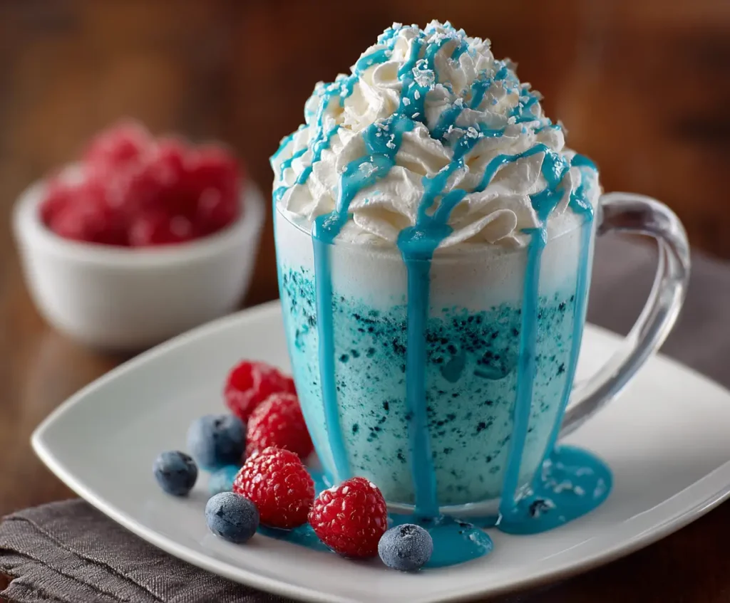 Vanilla Bean Frappuccino with Blue Raspberry