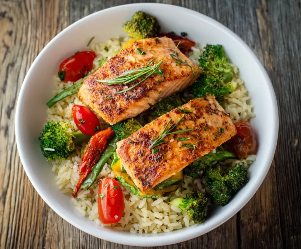 Zesty Salmon Rice Bowls 