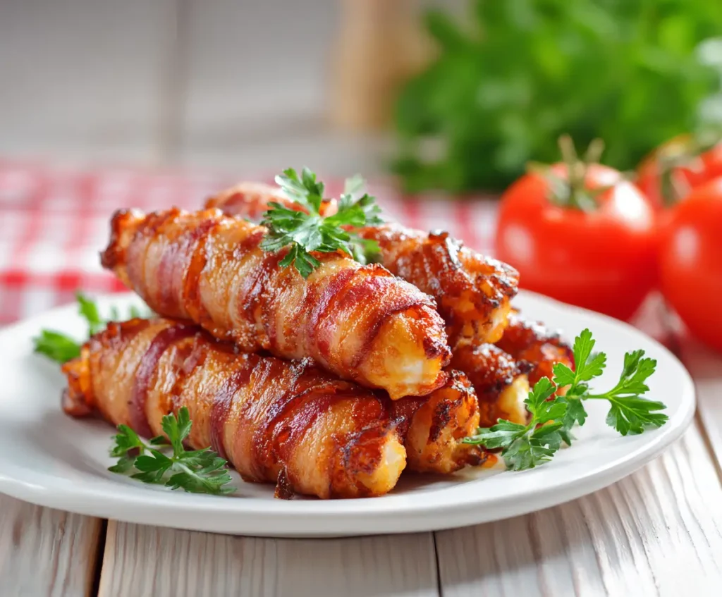 Bacon Wrapped Mozzarella Sticks