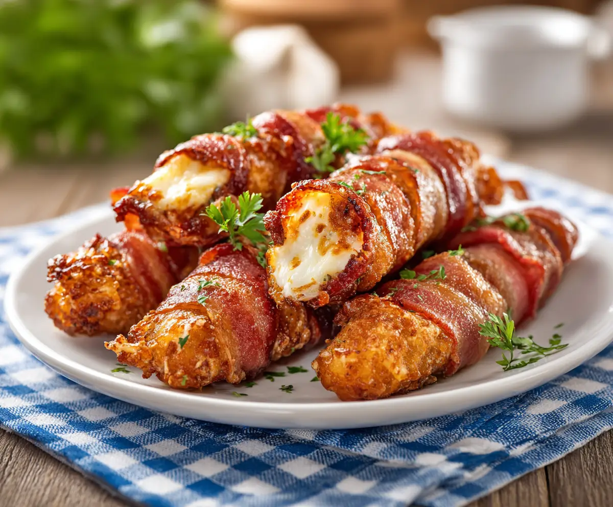 Bacon Wrapped Mozzarella Sticks