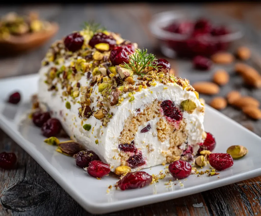 Cranberry Pistachio Goat Cheese Log
