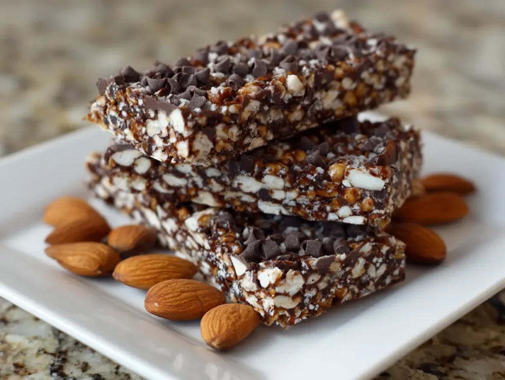 Dark Chocolate Almond Granola Bars
