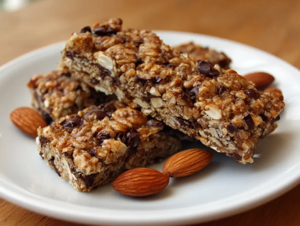 Dark Chocolate Almond Granola Bars
