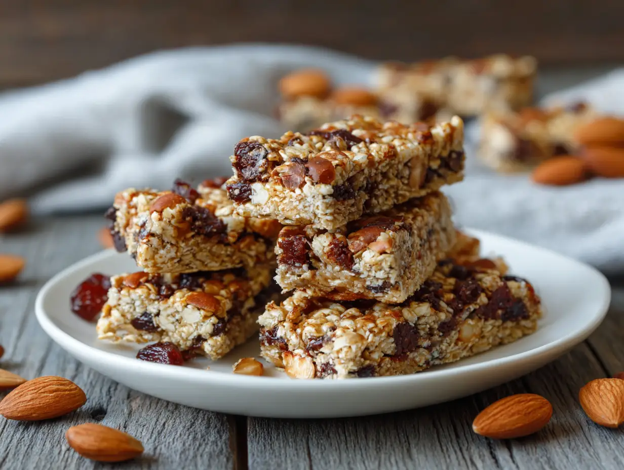 Dark Chocolate Almond Granola Bars