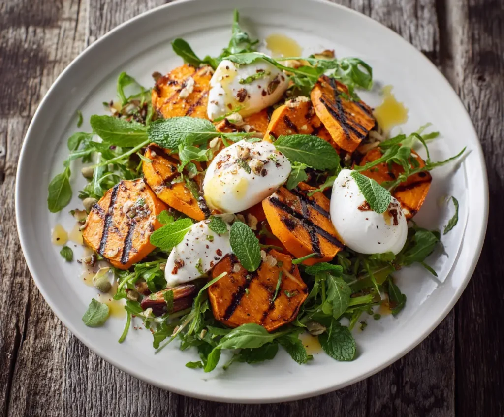Grilled Sweet Potato and Burrata