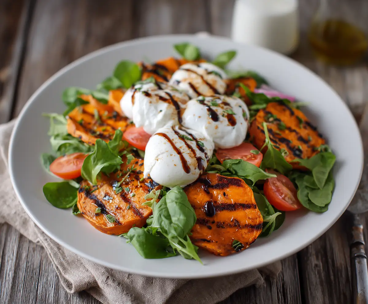 Grilled Sweet Potato and Burrata