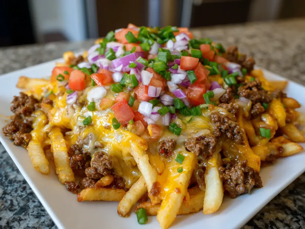 Loaded Fries with Cheese & Meat 