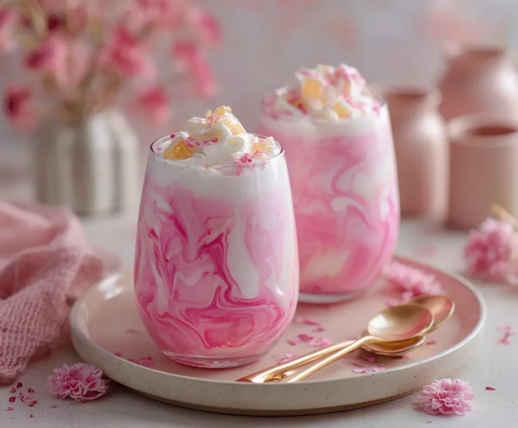 Pink and White Swirl Boozy Milkshake