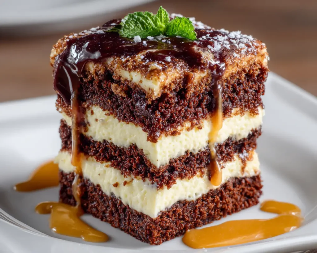 3 Layers Brownie Cake Piece