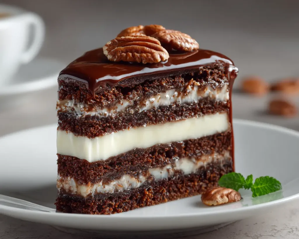 3 Layers Brownie Cake Piece