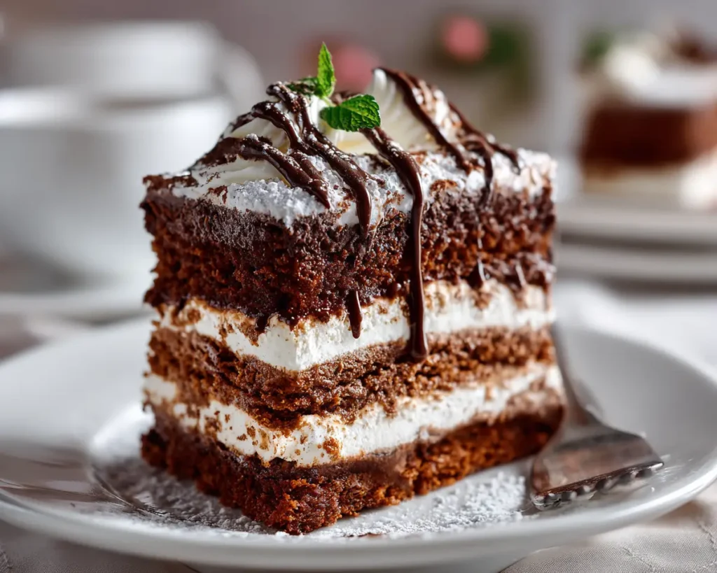 3 Layers Brownie Cake Piece