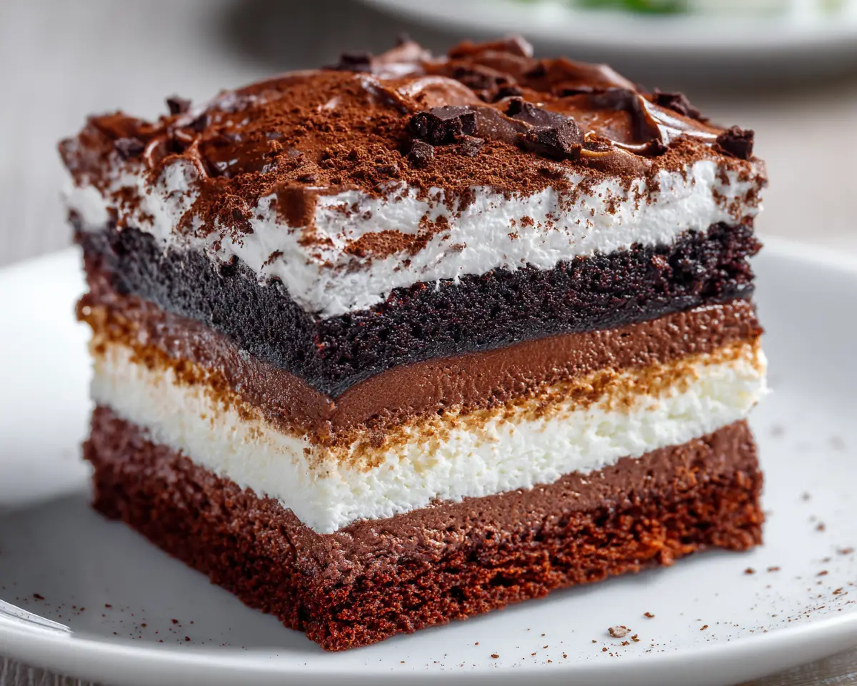3 Layers Brownie Cake Piece