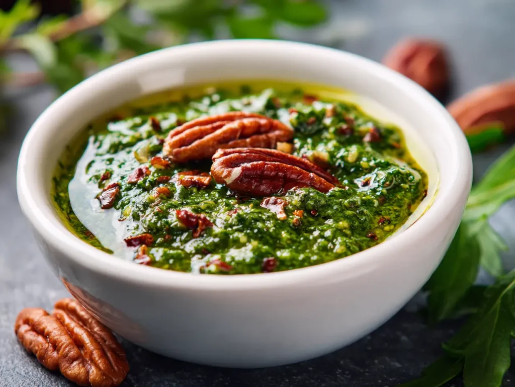 Arugula Basil Pesto with Pecans 