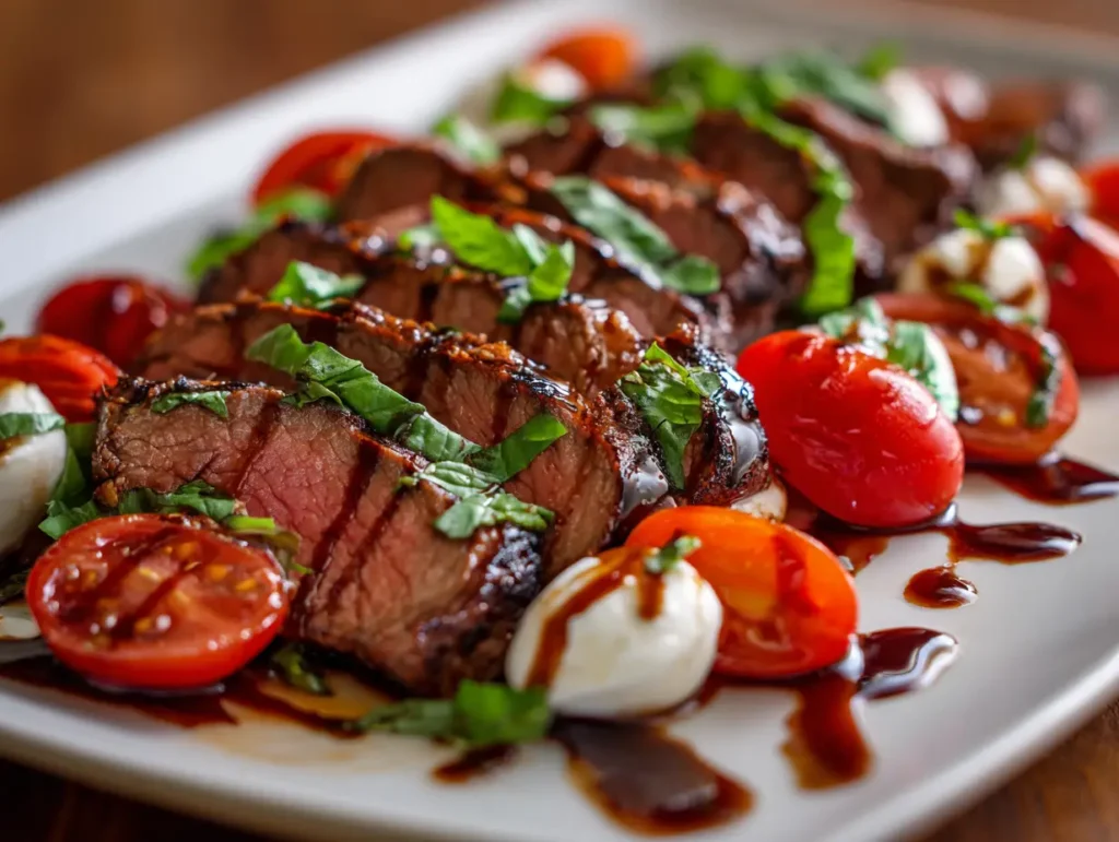 Balsamic Grilled Flank Steak Caprese