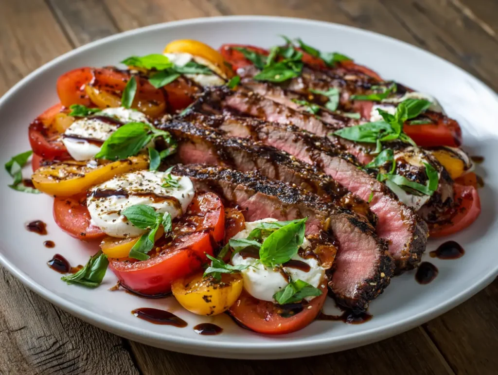 Balsamic Grilled Flank Steak Caprese