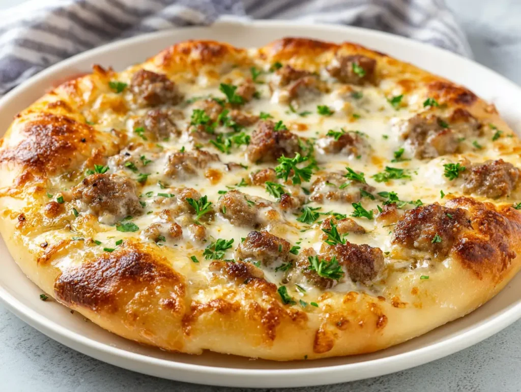 Biscuits and Sausage Gravy Pizza