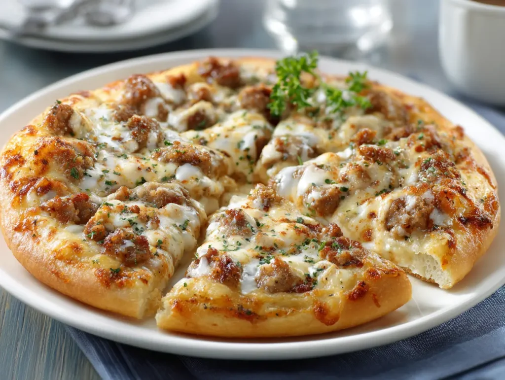 Biscuits and Sausage Gravy Pizza