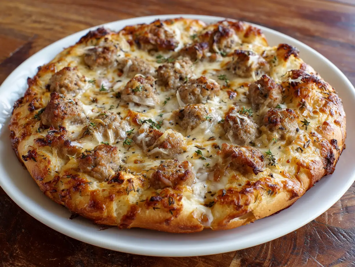 Biscuits and Sausage Gravy Pizza