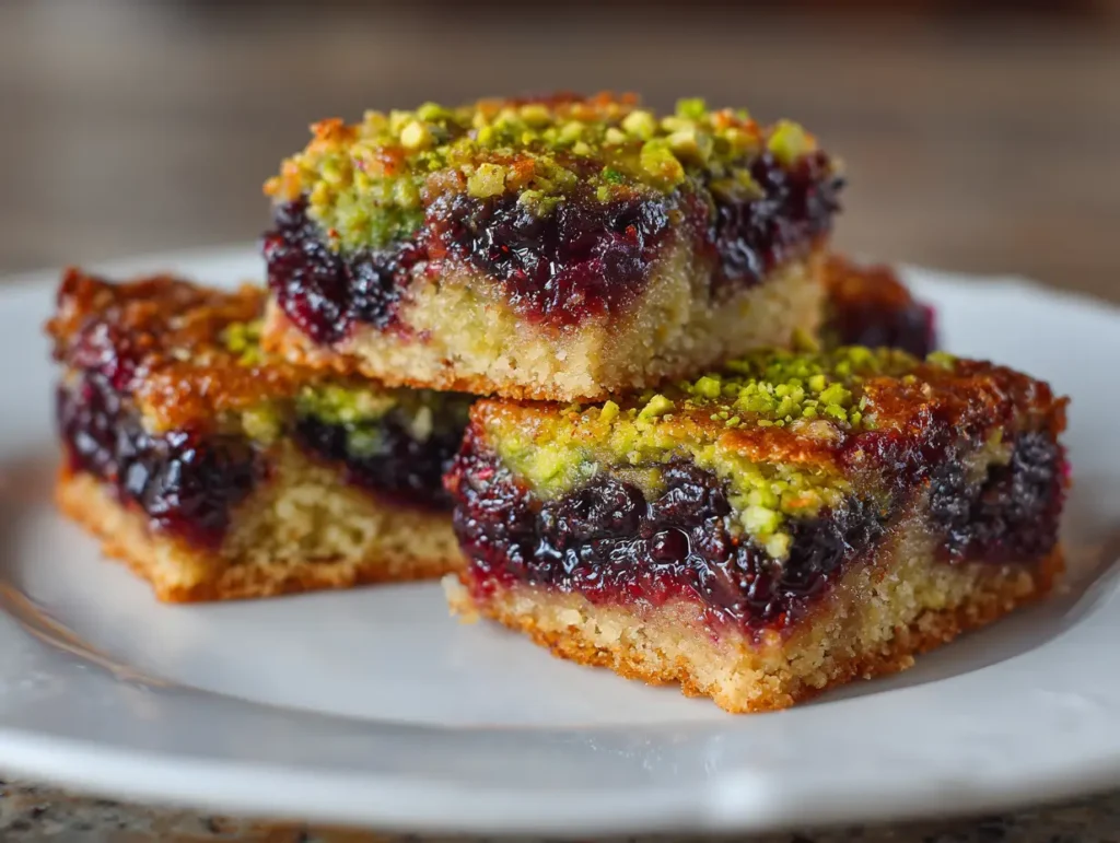 Blackberry Pistachio Bars