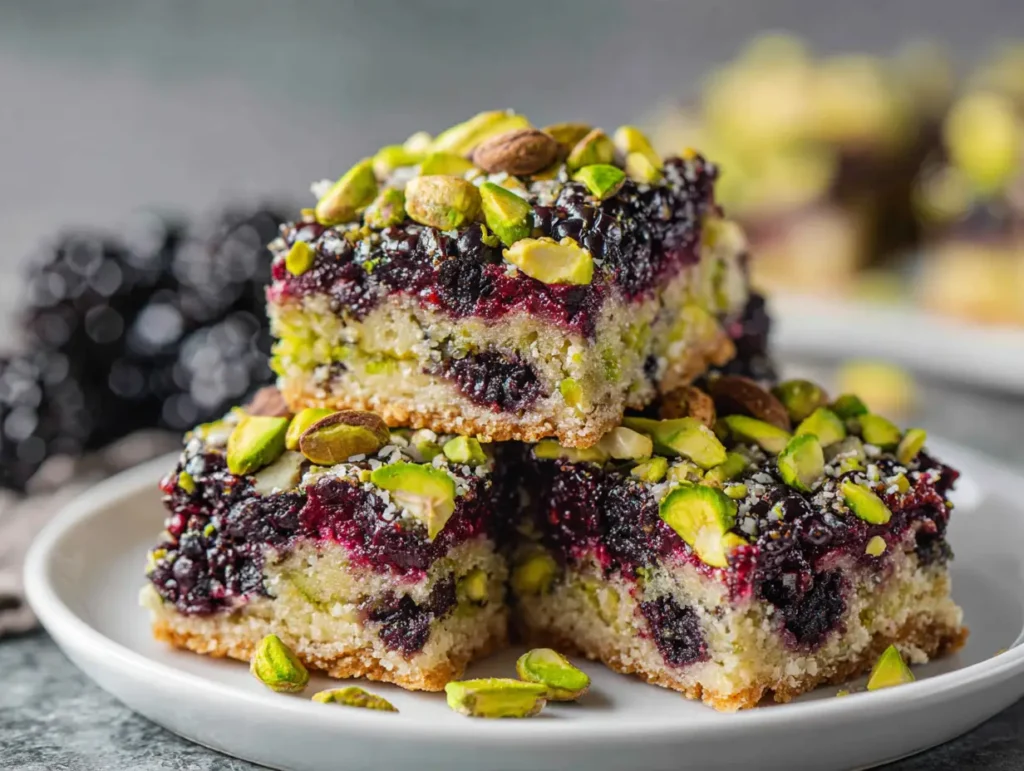 Blackberry Pistachio Bars 