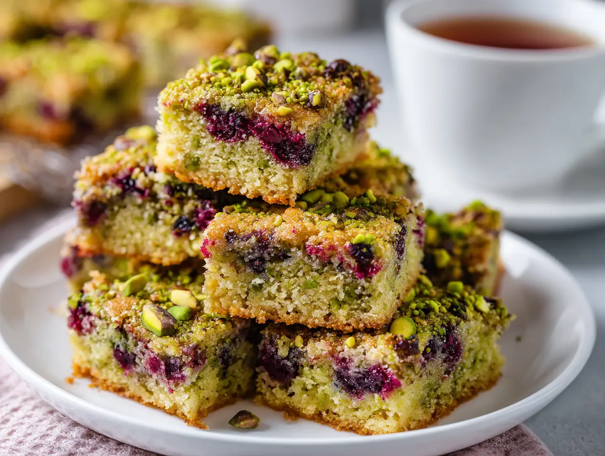 Blackberry Pistachio Bars