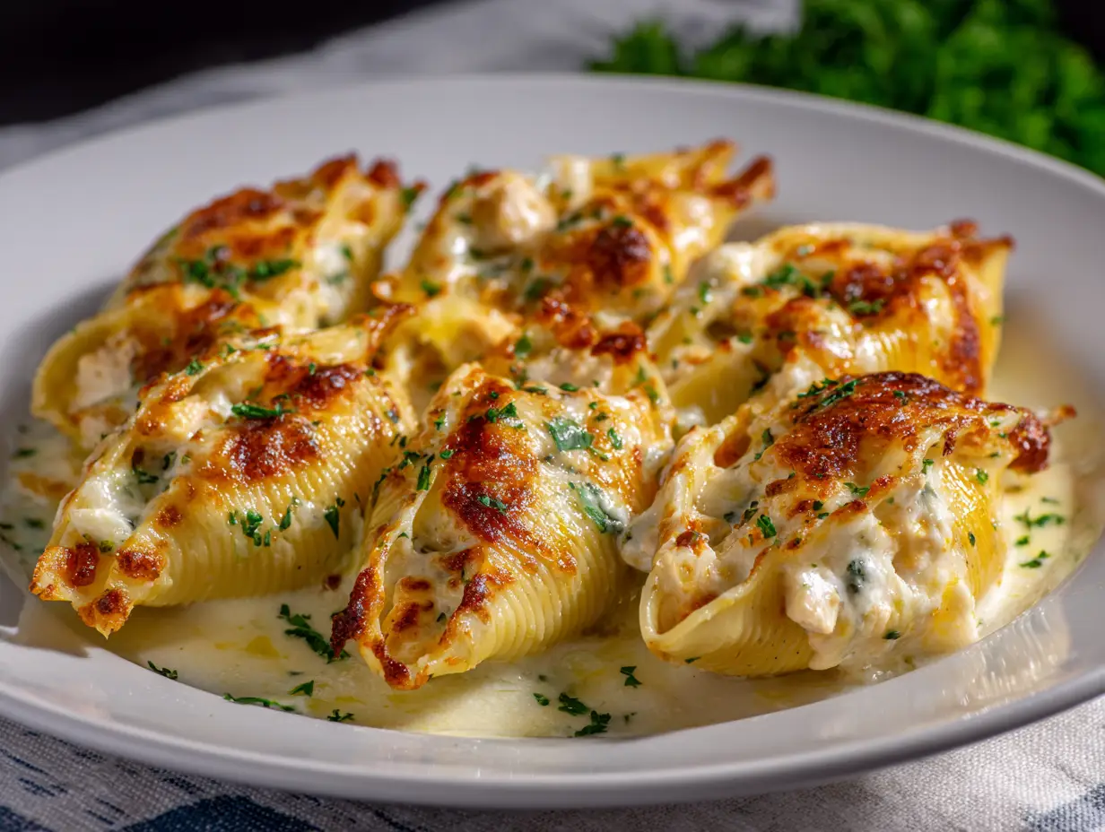 Chicken Alfredo Stuffed Shells