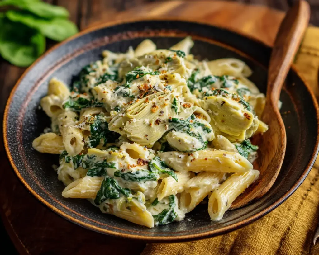 Creamy Spinach Artichoke Pasta