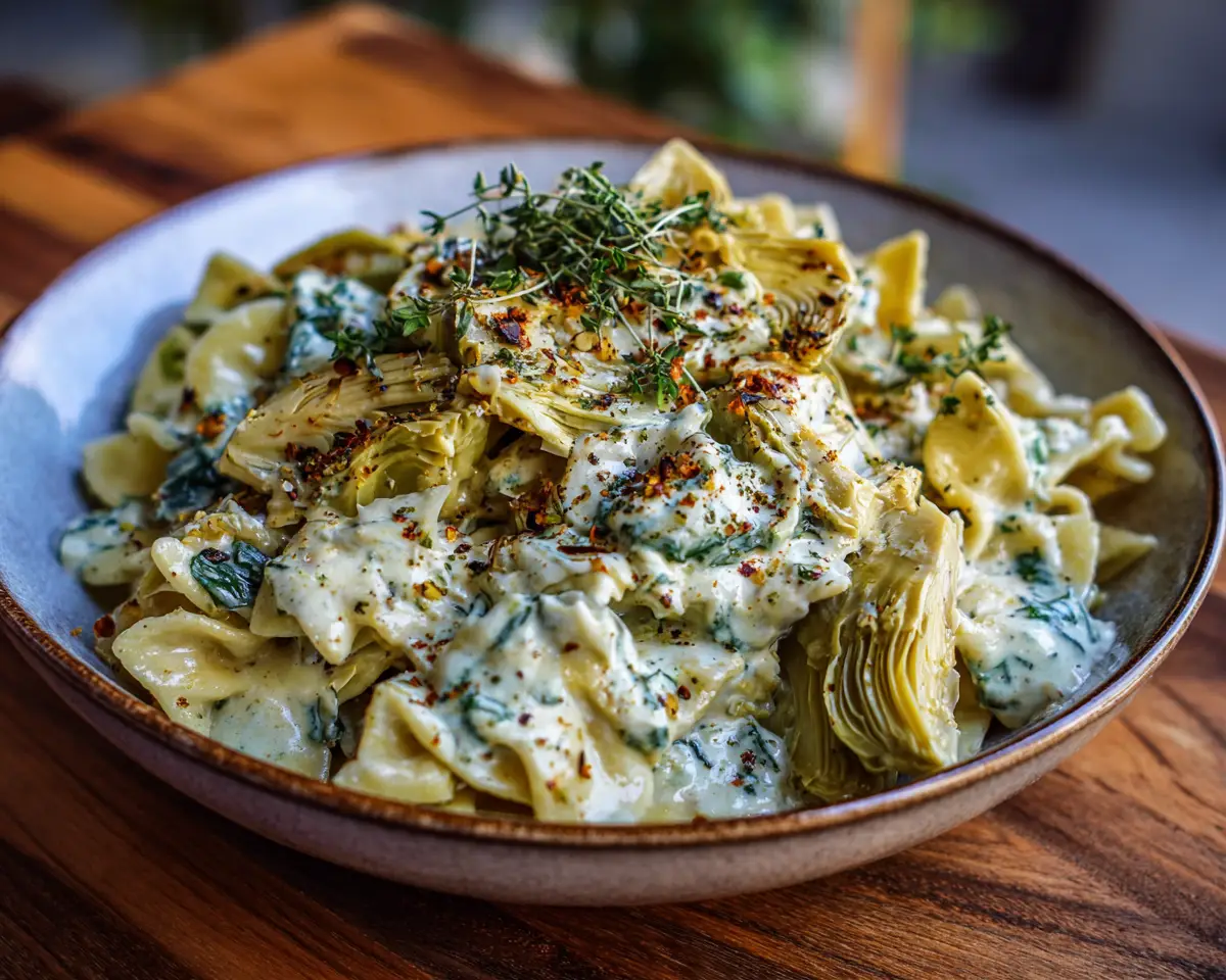 Creamy Spinach Artichoke Pasta