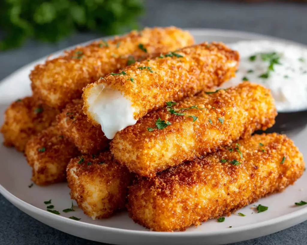 Crispy Keto Mozzarella Sticks