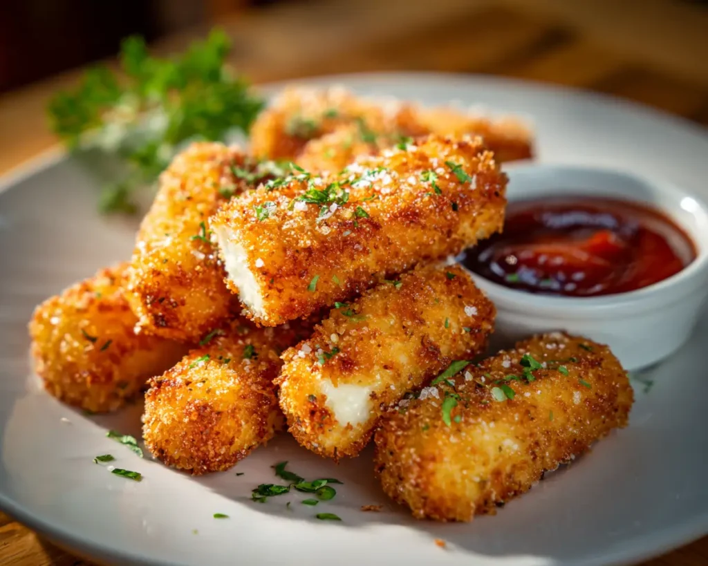 Crispy Keto Mozzarella Sticks