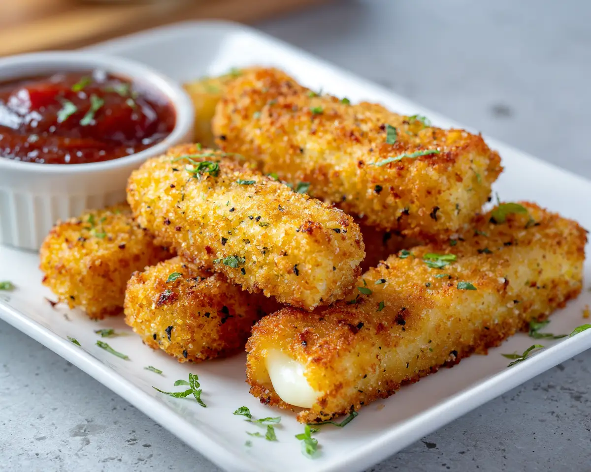 Crispy Keto Mozzarella Sticks