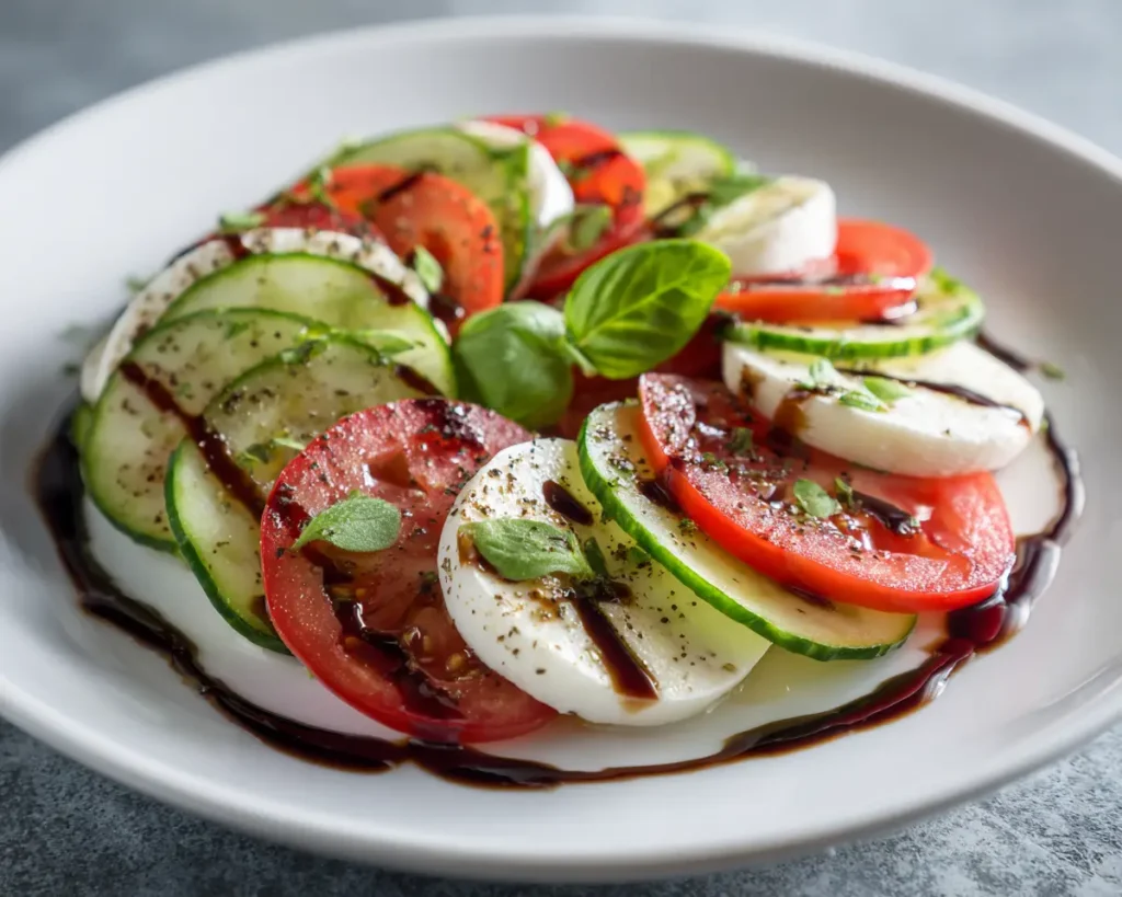 Cucumber Tomato Mozzarella Salad