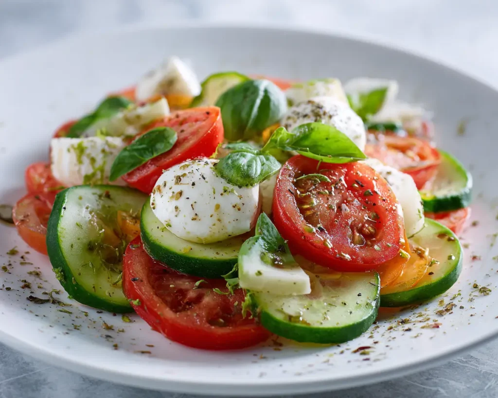 Cucumber Tomato Mozzarella Salad