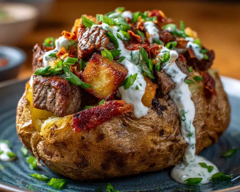 Loaded Baked Potato with Steak Bites