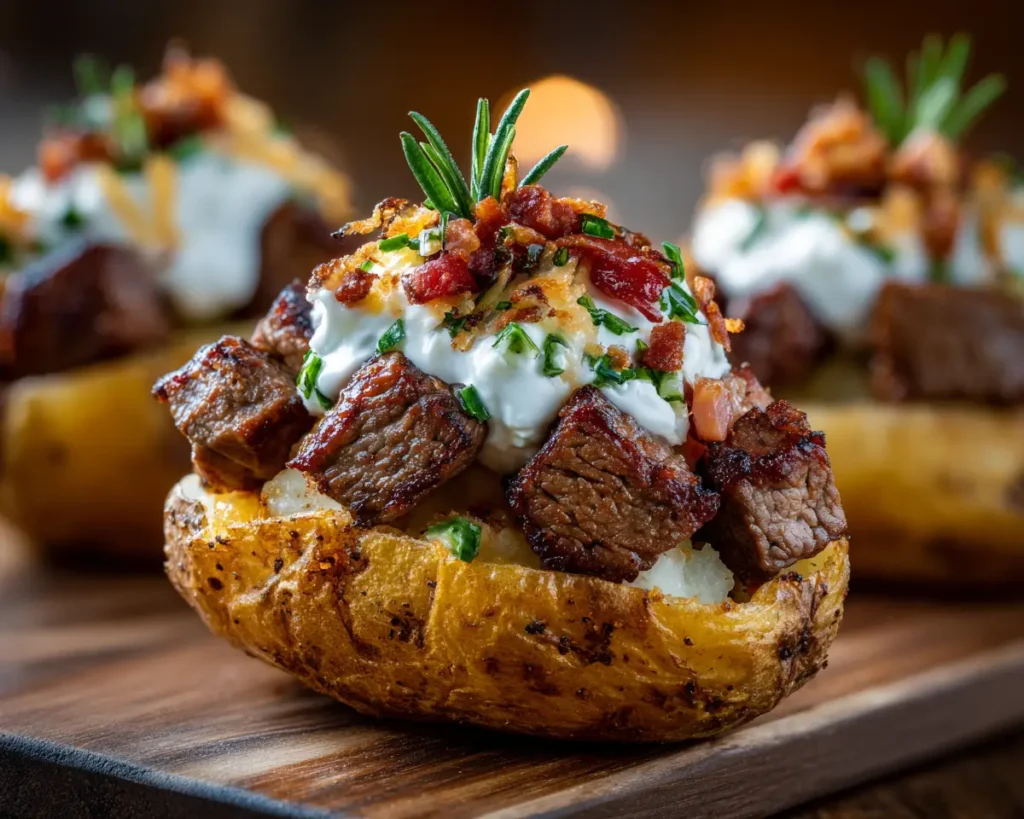 Loaded Baked Potato with Steak Bites