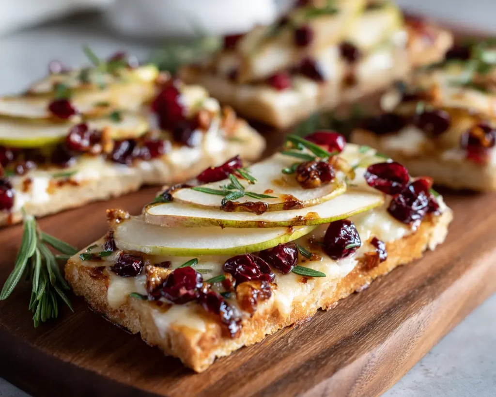 Pear Cranberry Brie Flatbread