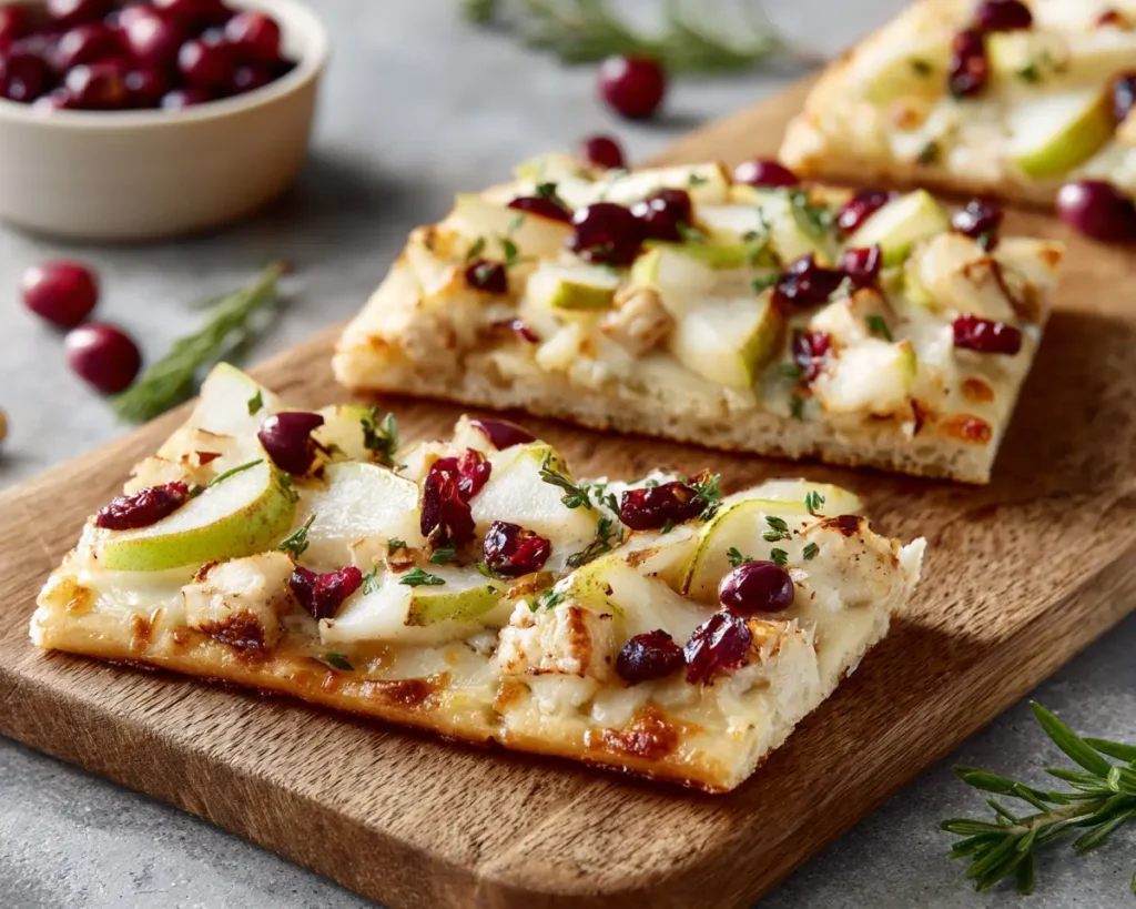 Pear Cranberry Brie Flatbread