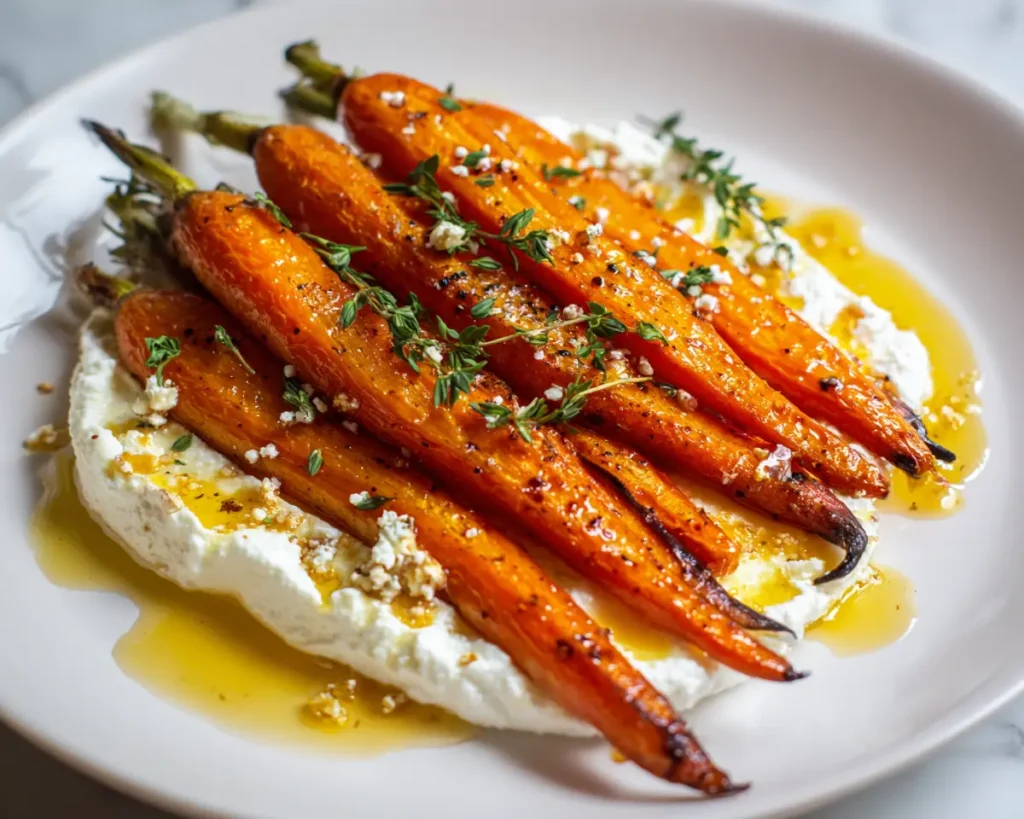 Roasted Carrots with Whipped Ricotta Hot Honey