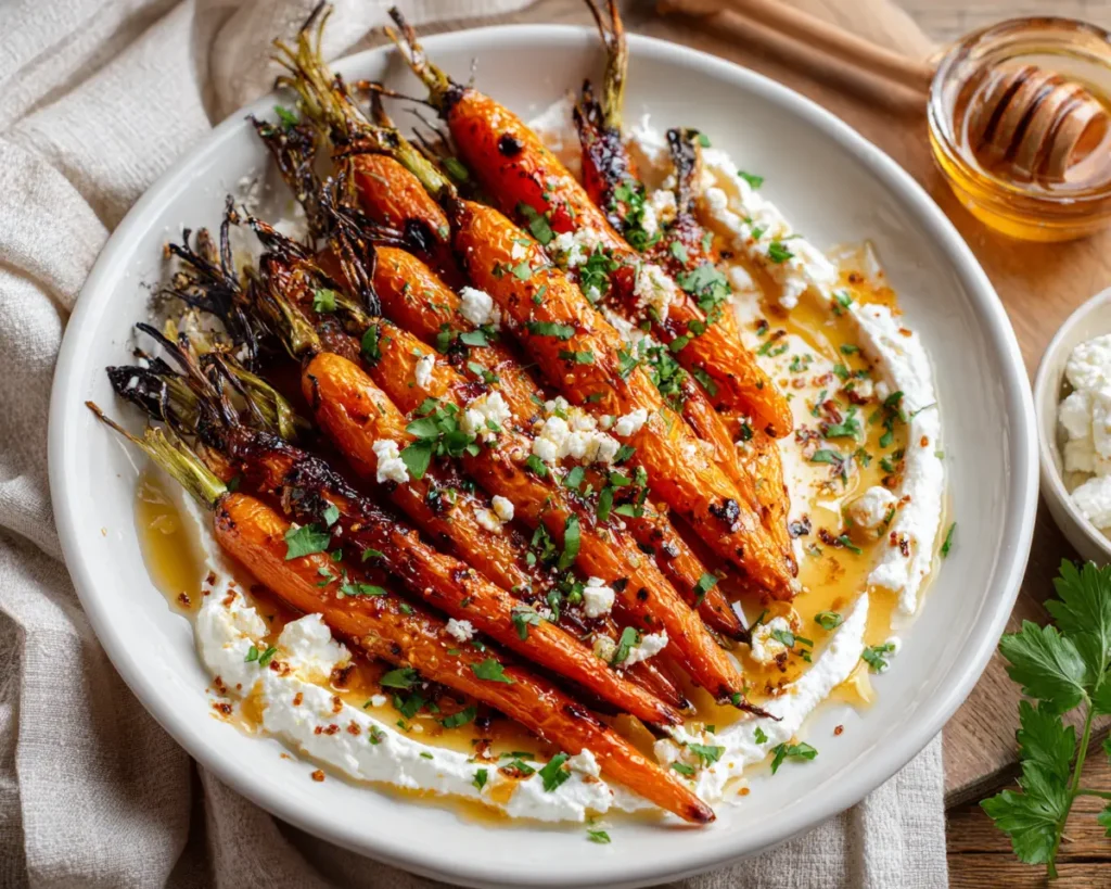 Roasted Carrots with Whipped Ricotta Hot Honey