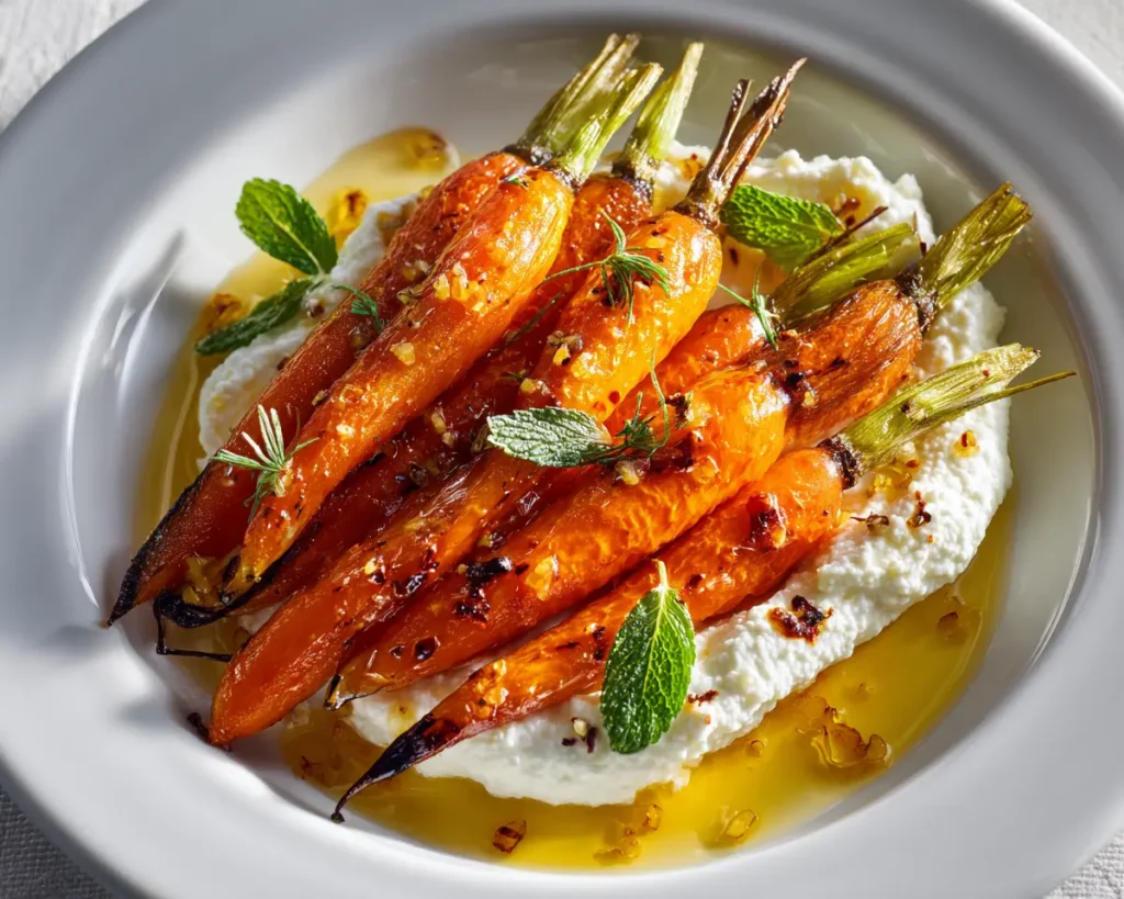 Roasted Carrots with Whipped Ricotta Hot Honey