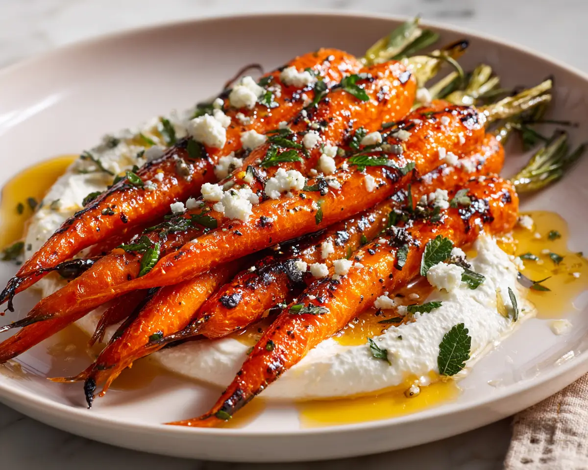 Roasted Carrots with Whipped Ricotta Hot Honey