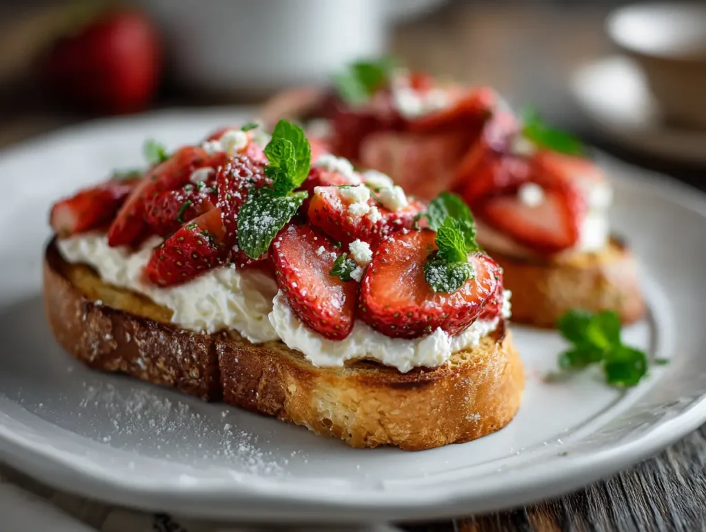 Roasted Strawberry Ricotta Toast