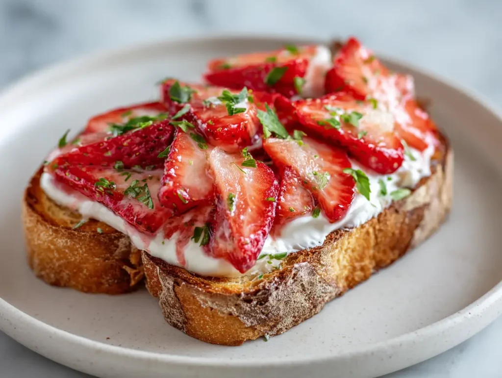 Roasted Strawberry Ricotta Toast