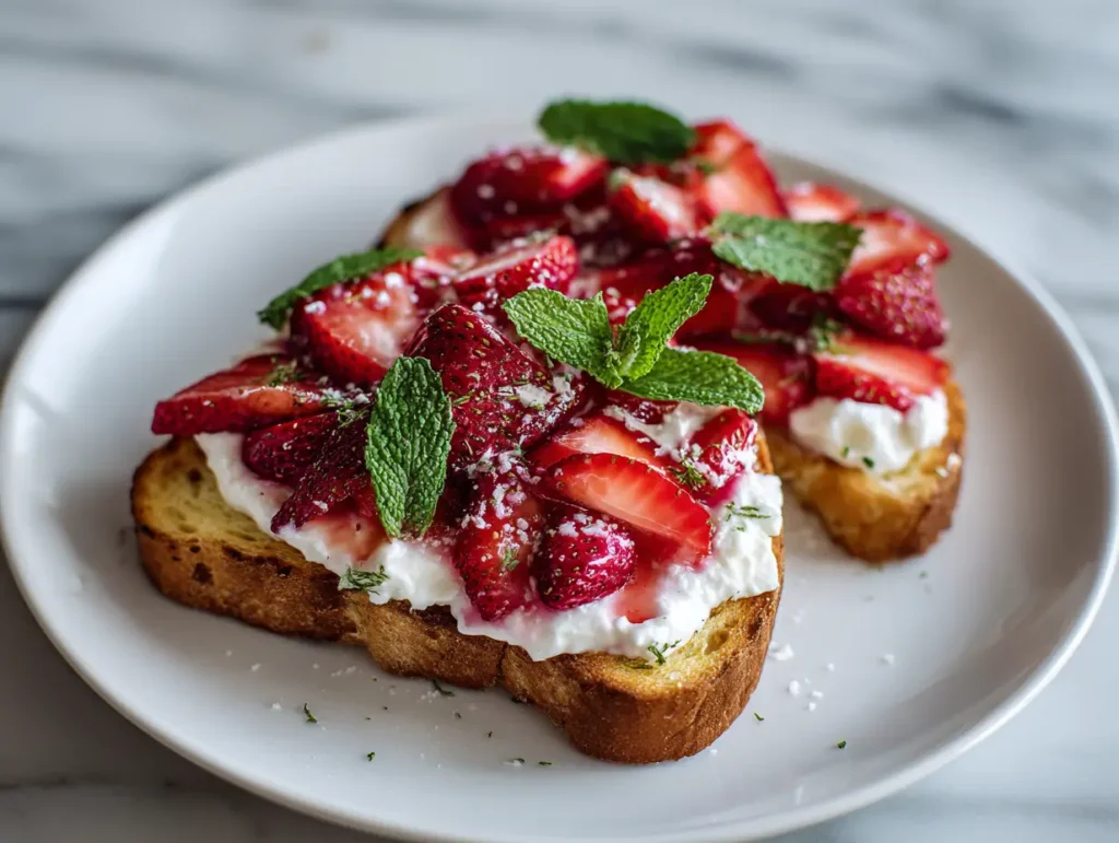 Roasted Strawberry Ricotta Toast