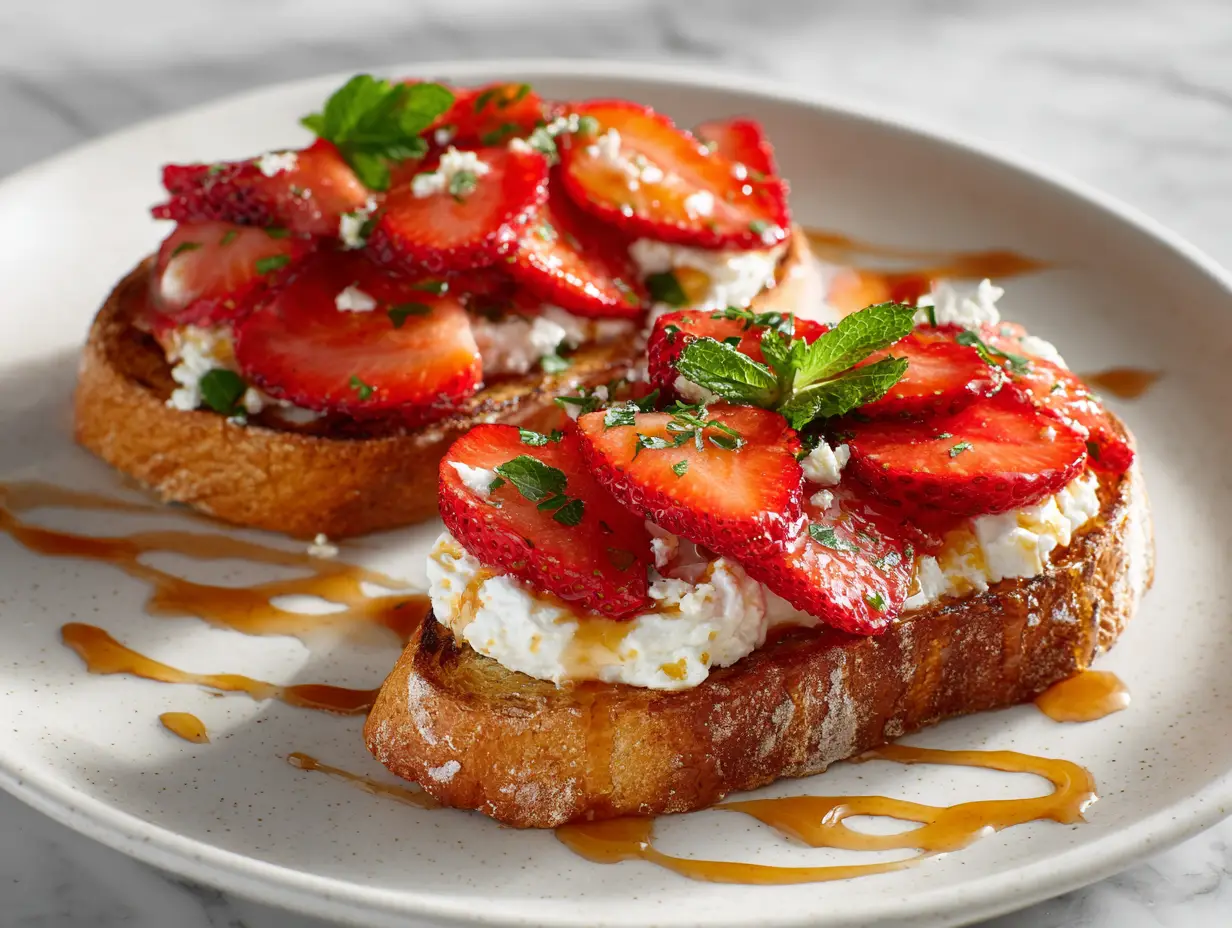 Roasted Strawberry Ricotta Toast