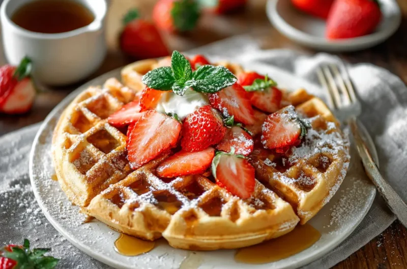Crispy and Golden Waffle Recipe at Home